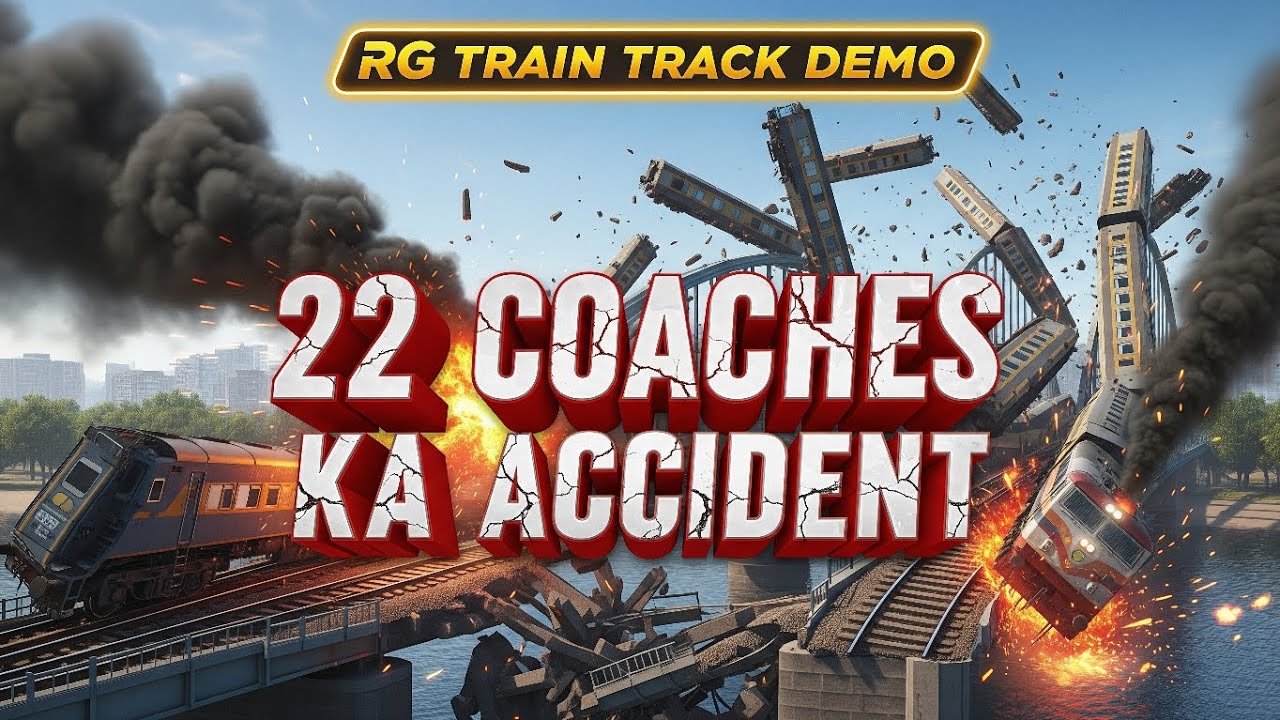 22 coaches ka accident 😭 RG TRAIN TRACK DEMO Atharv Gamerz44