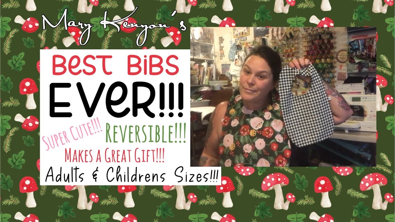 Adorable & EASY ~ REVERSIBLE BIBS!!! 🎁 🎄Great Gift 🎄🎁 ADULTS & CHILDRENS SIZES! Anyone can make!