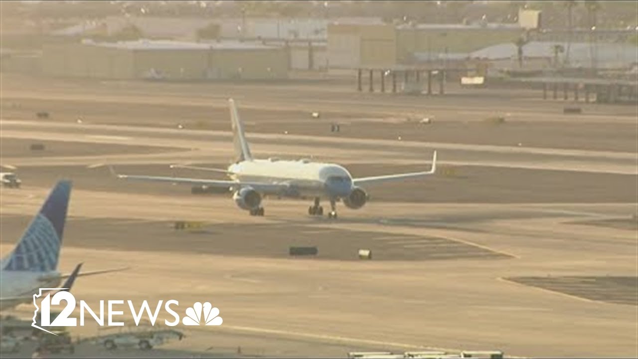 Air Force Two departs Sky Harbor Airport