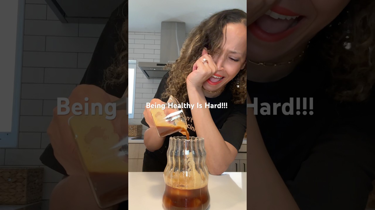 Banana milk iced coffee! Glowing skin by nevellskin.com coffee oil #plantbasedrecipes #bananamilk