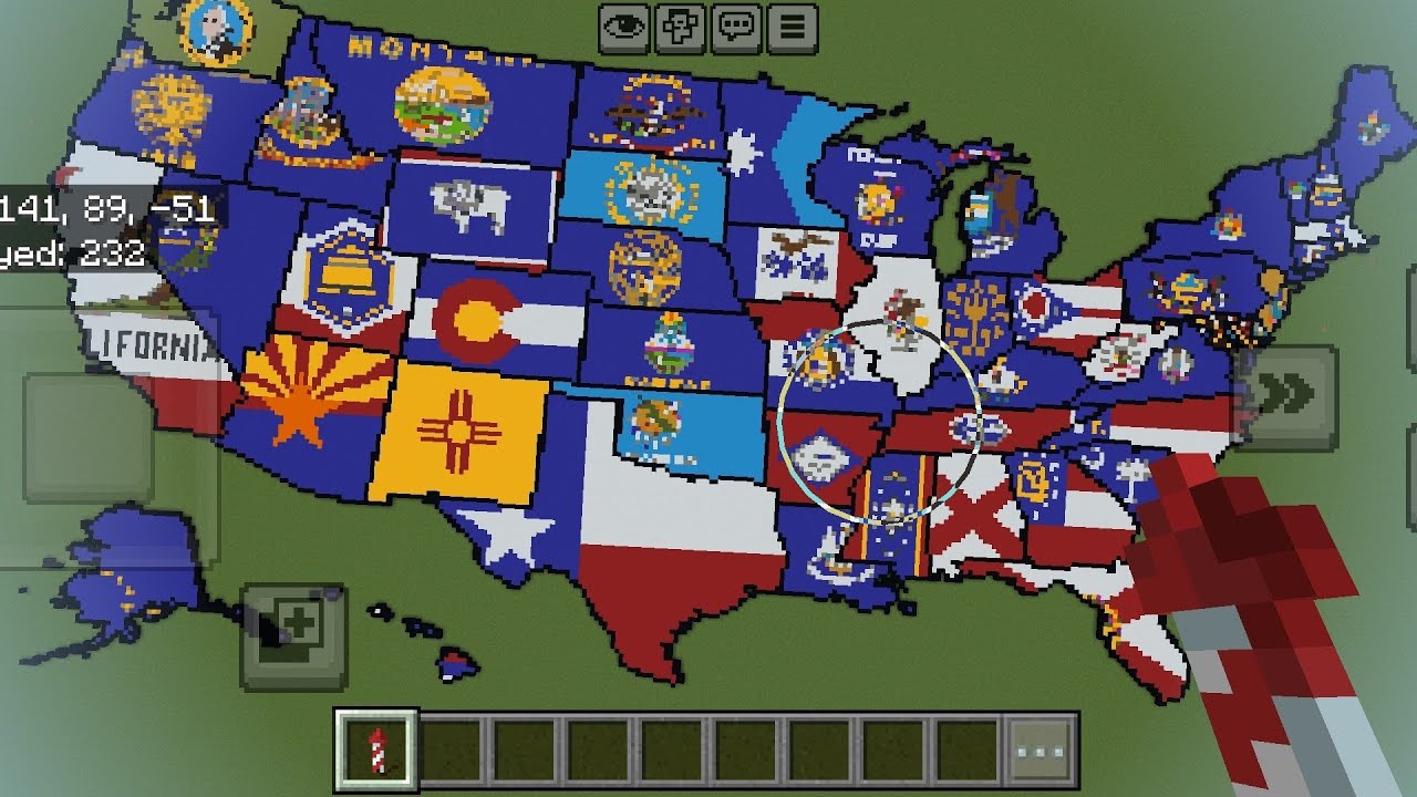 Us State Flag map Showcase 
