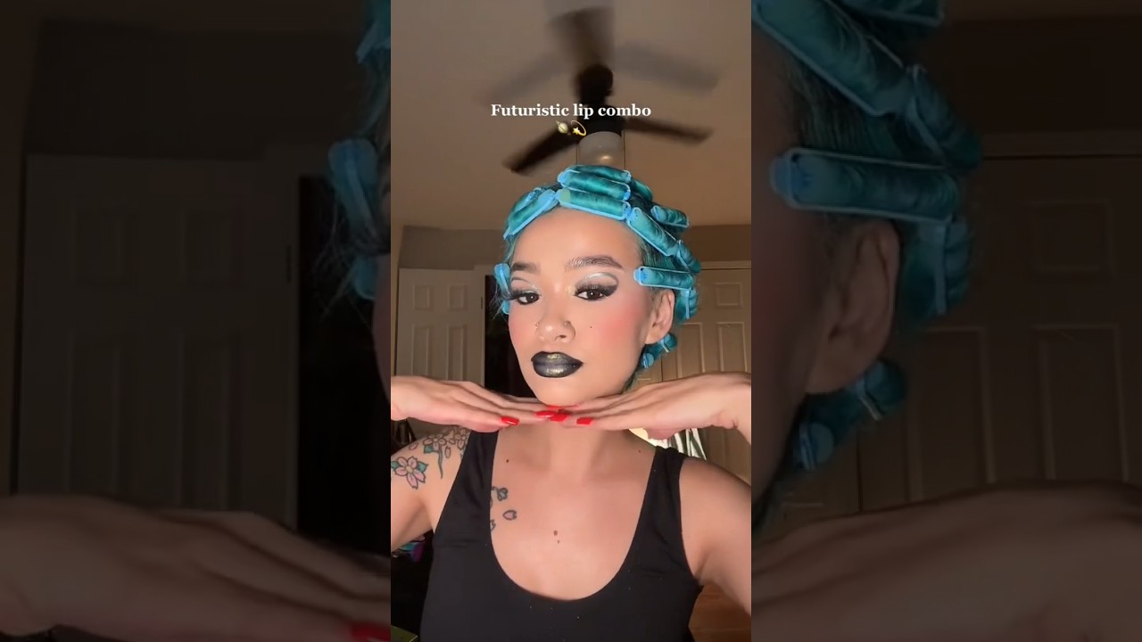 👽Unique lip look perfect for Beyonc&eacute; renaissance tour 😏 #lipcombo #blacklipstick #makeupinspo