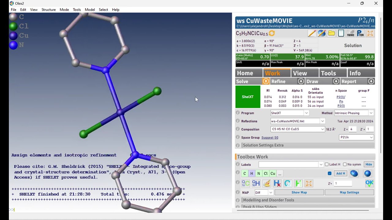 Crystal structure refinement 6. Non-merohedral twinning