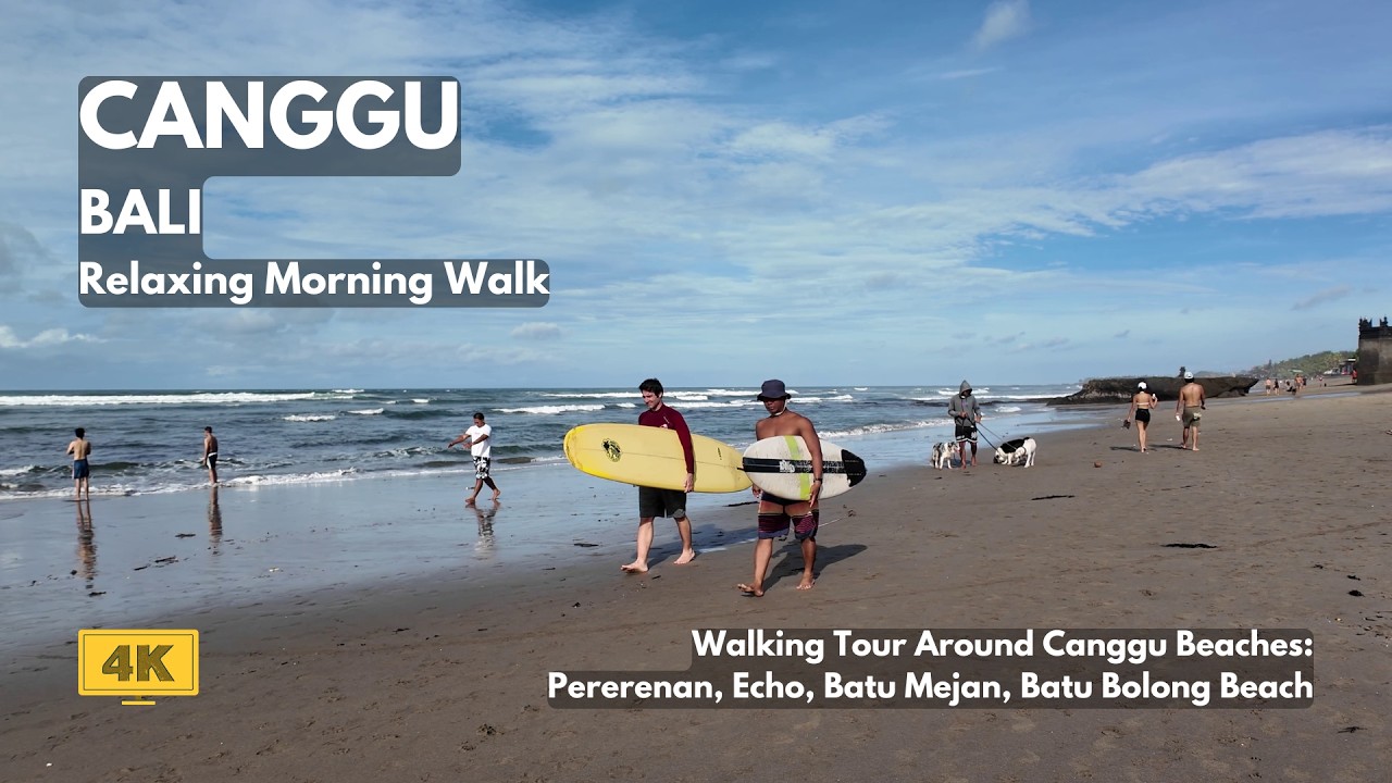 CANGGU, Bali Relaxing Morning Walk Around Pererenan & Batu Bolong Beach Bali Walking Tour 4K 60FPS
