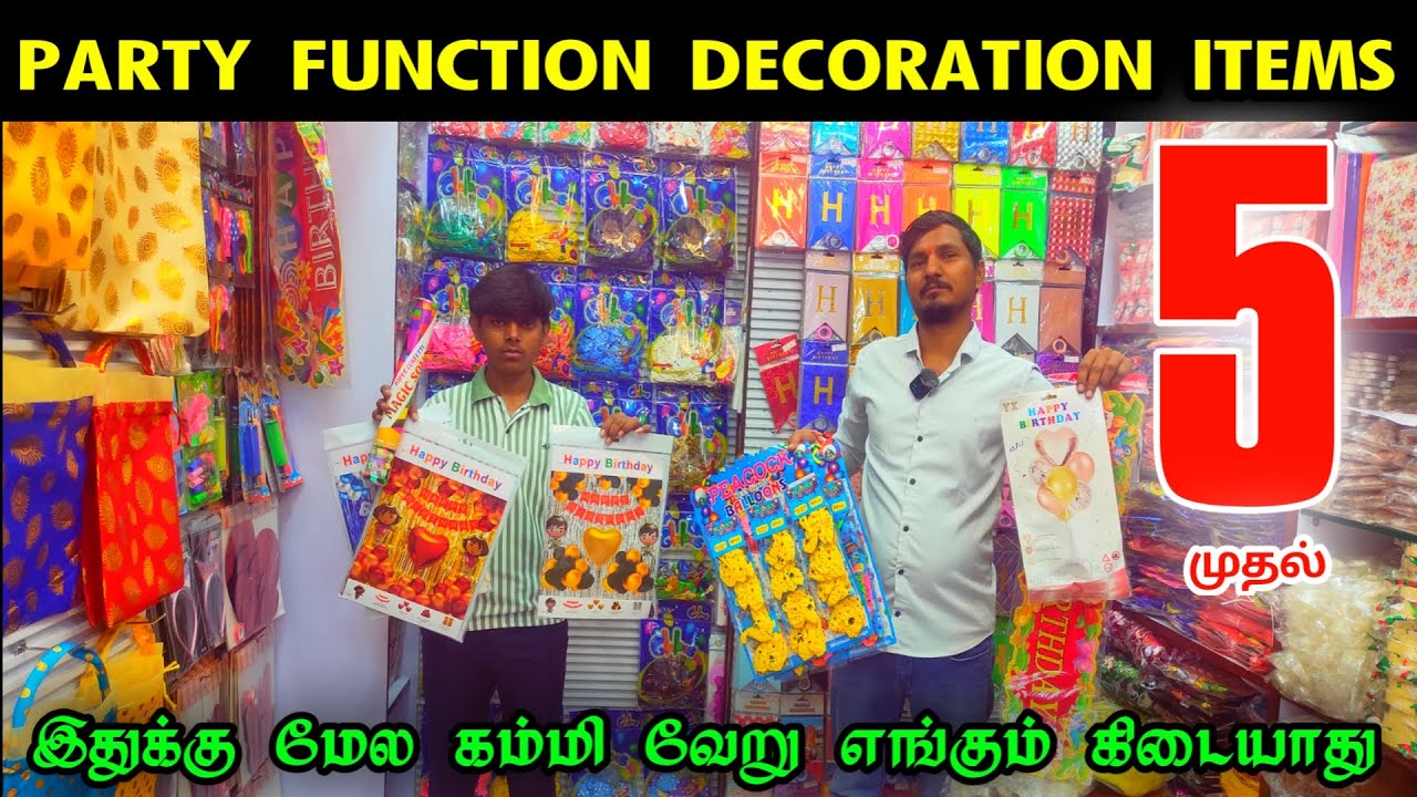 Party Function Decorative Items👌👌 Wholesale Price Decorative Items, Sowcarpet Best Wholesale Shop
