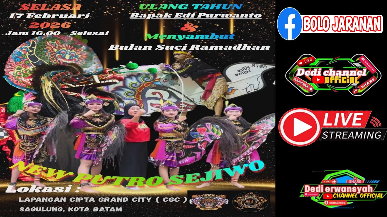 🔴LIVE STREAMING MALAM INI‼️JARANAN NEW PUTRO SEJiWO BATAM❗LAPANGAN CIPTA GRAND CITY TANJUNG UNCANG❓