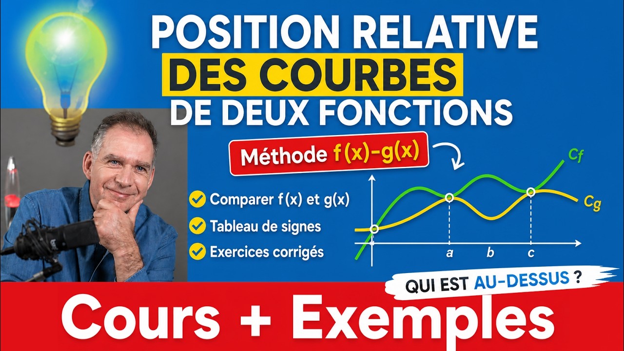 savoir étudier la position relative de deux courbes • fonction cours première spé maths
