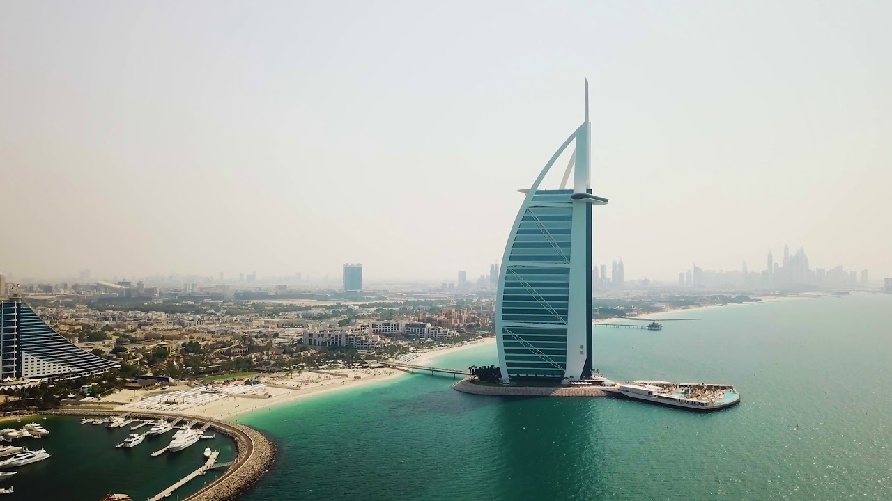 Burj Al Arab Amazing Aerial View by Sky Vision