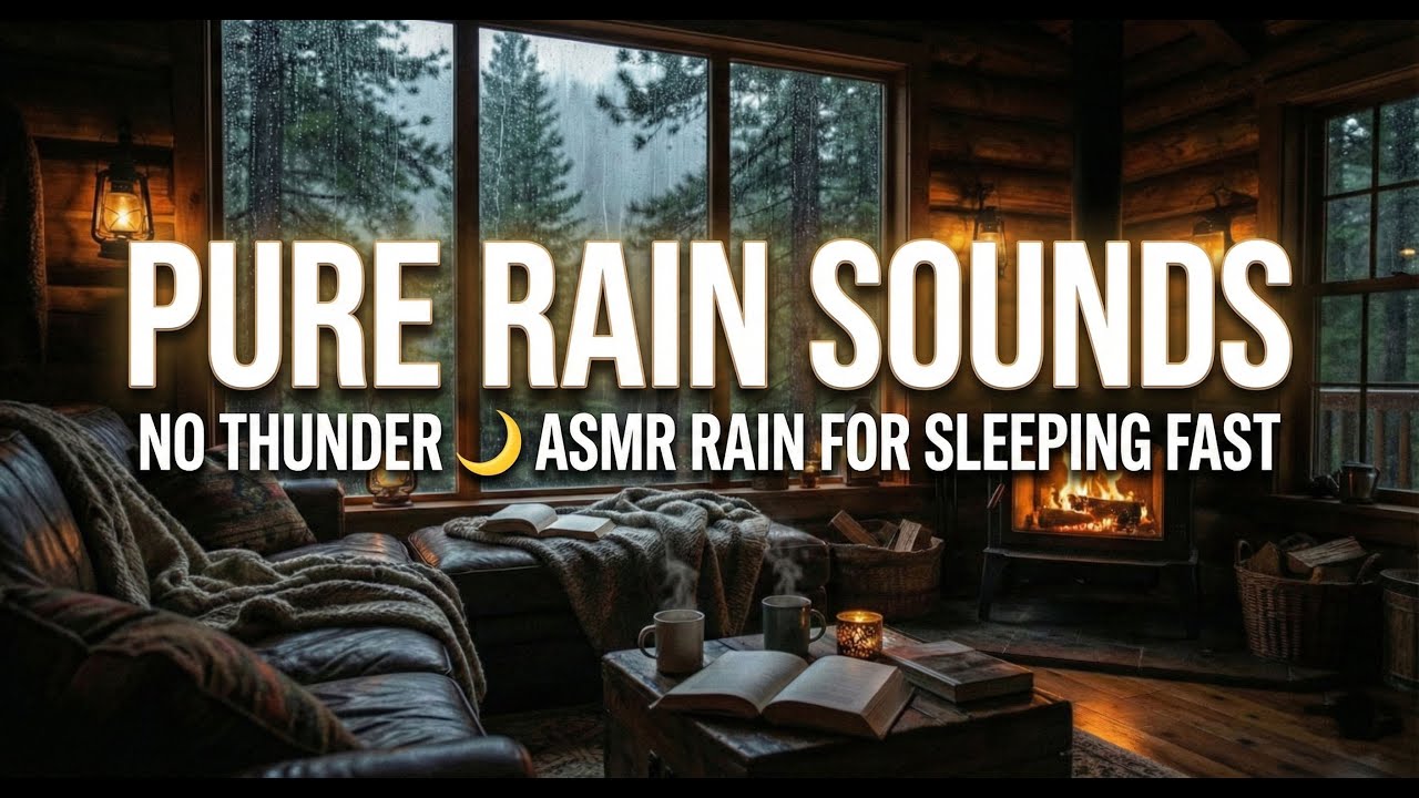 Pure Rain Sounds No Thunder 🌙 ASMR Rain for Sleeping Fast