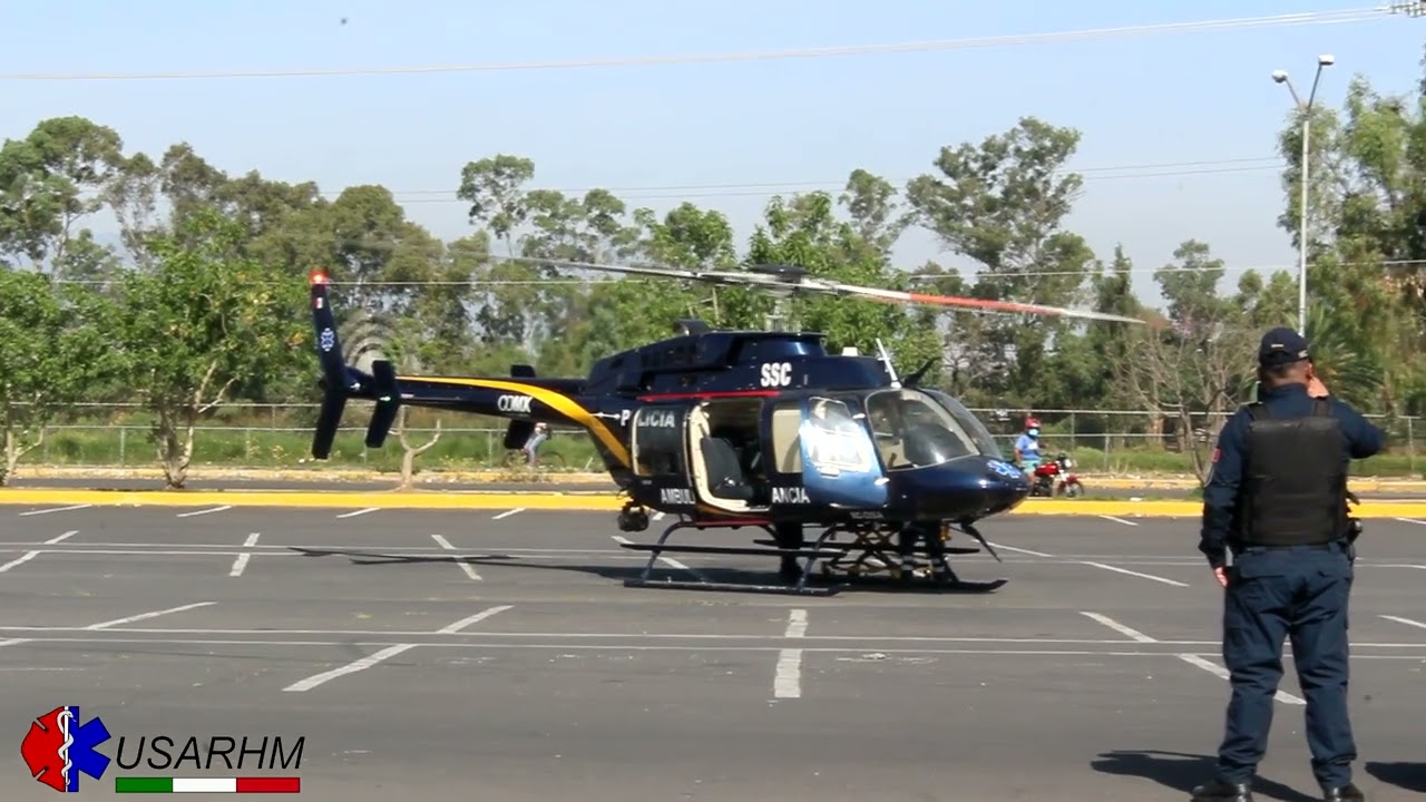 Helicóptero Cóndor traslada a paciente quemado en Cuemanco
