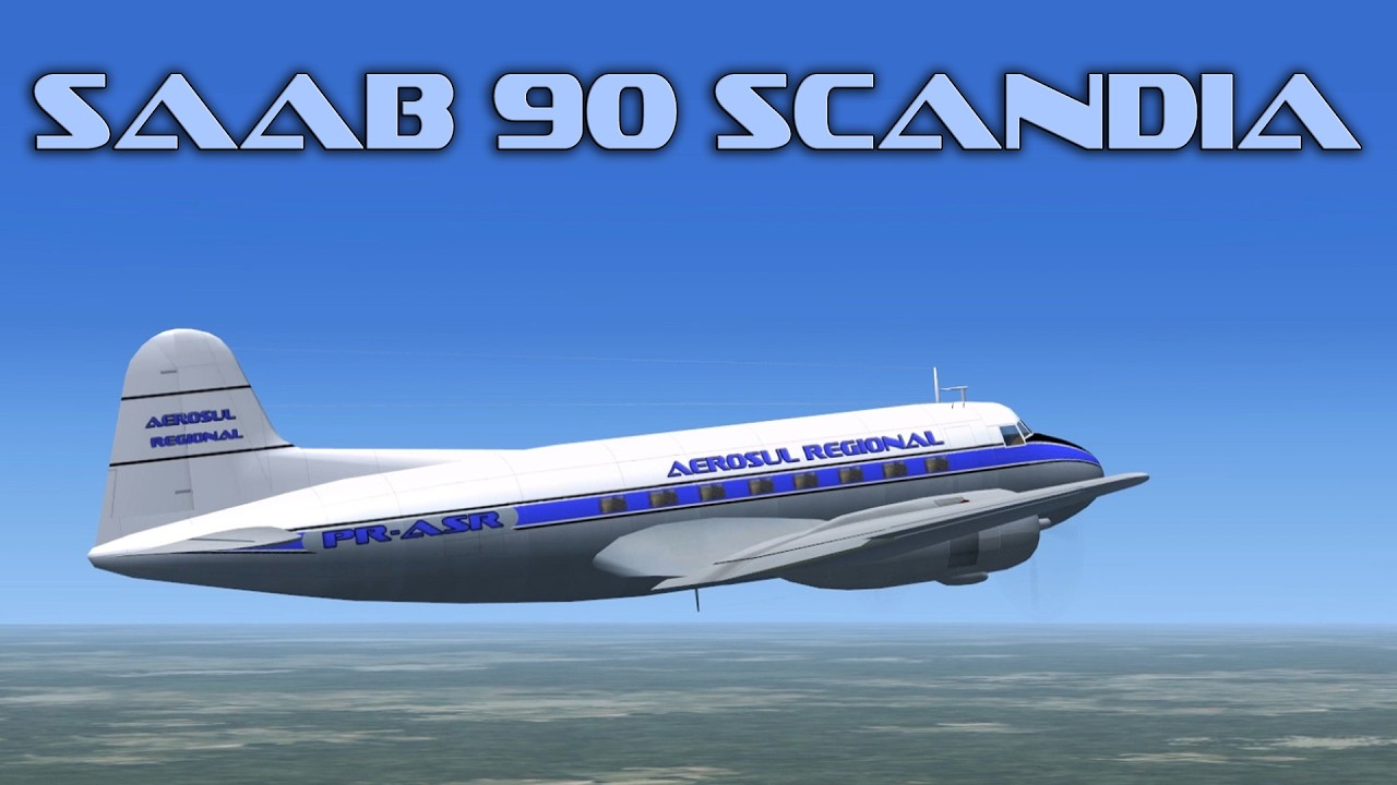 414 Landing the SAAB 90 Scandia at Marília Airport Brazil in FSX