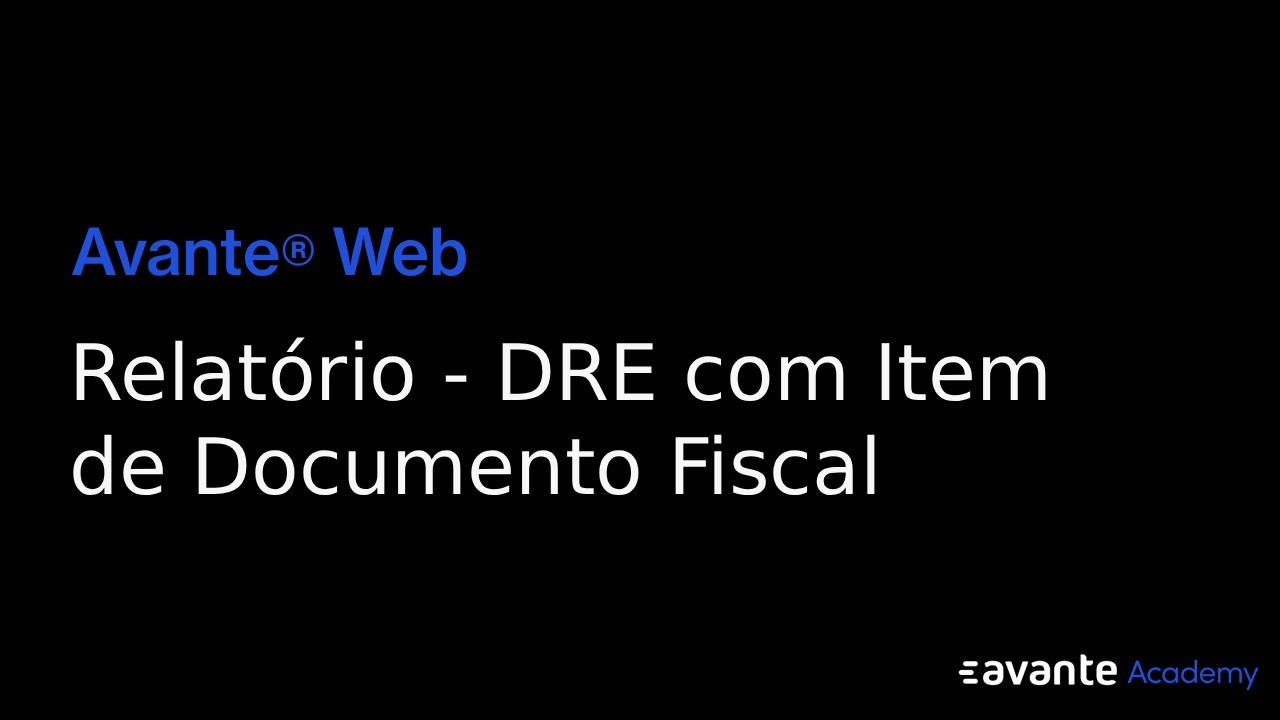 Relatório - DRE com Item de Documento Fiscal