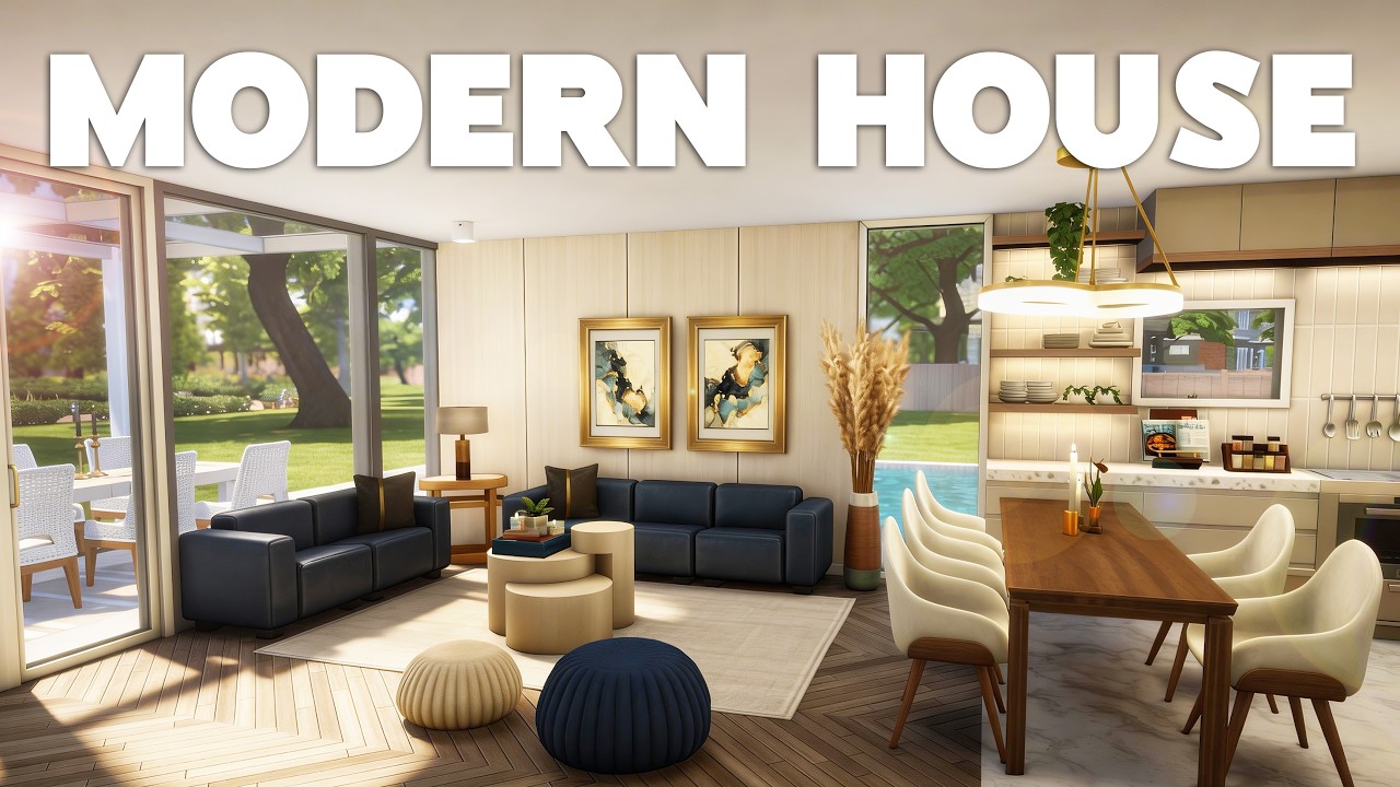 Modern White Luxury Villa | No CC | Sims 4 ASMR Speed Build