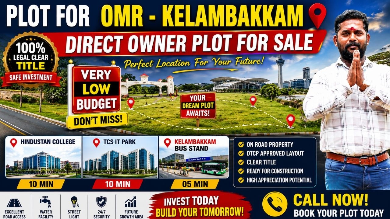 OMR Kelambakkam Plots for Sale 🔥 Direct Owner | Very Low Budget Chennai Property #omrplots