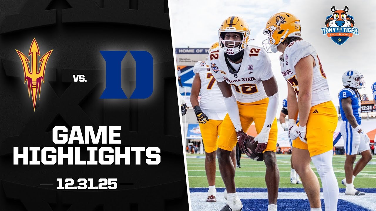 Arizona State vs. Duke Game Highlights | 2025 Tony the Tiger Sun Bowl