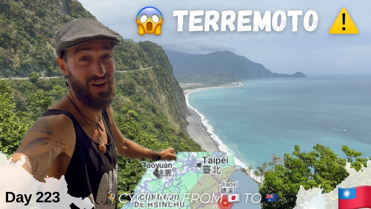 Terremoto en los Acantilados ⚠️ más altos de Taiwán | Día 223 pedaleando de 🇯🇵 a 🇦🇺 