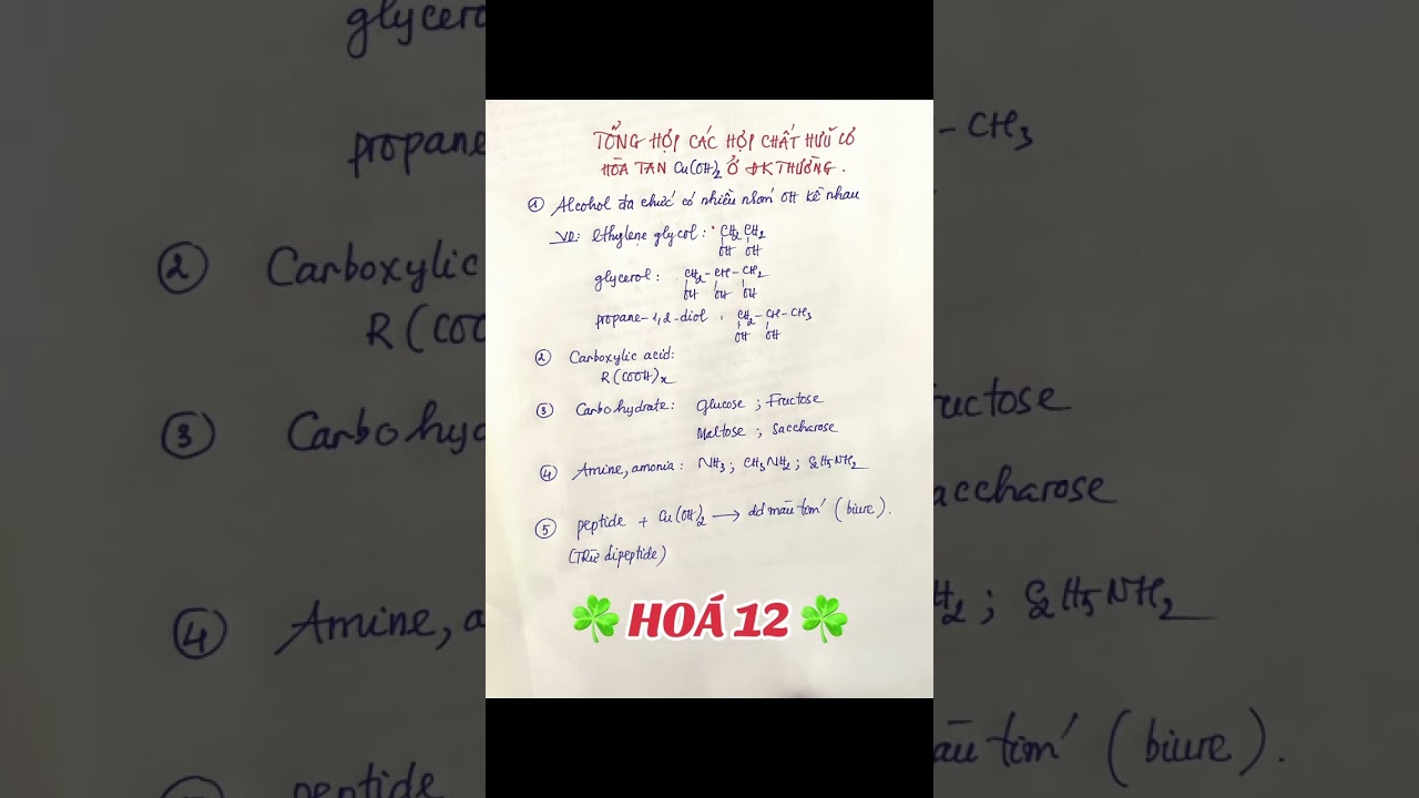 ☘️ Hoá 12 👉 Tổng hợp 1 