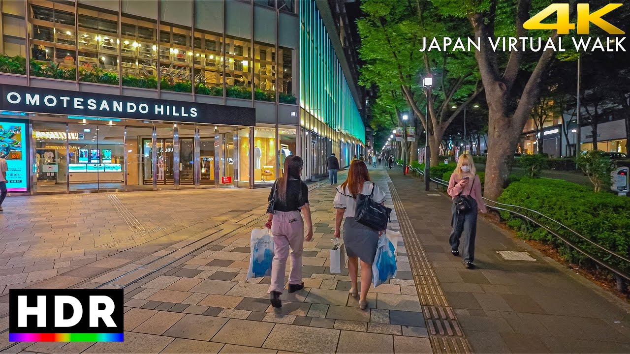 Late Night Walk in Tokyo Harajuku & Omotesando &bull; 4K HDR