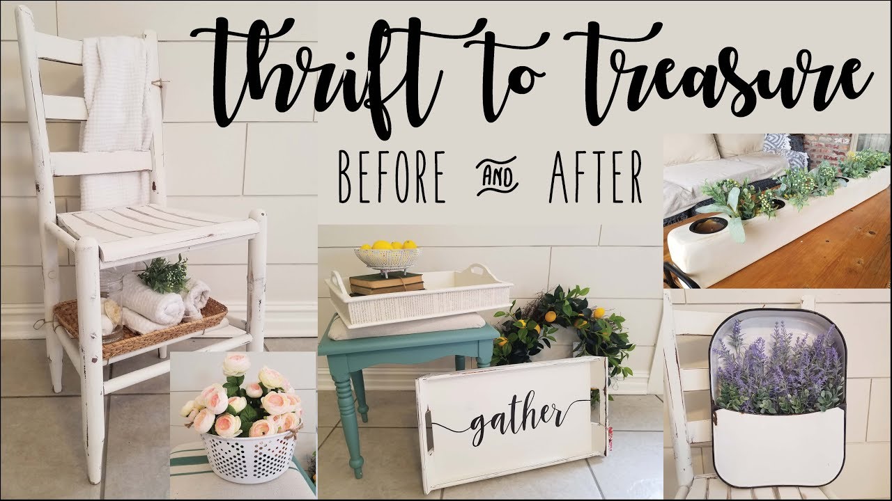 Thrift to Treasure • Before and After • chair, bench, sugar mold, trays