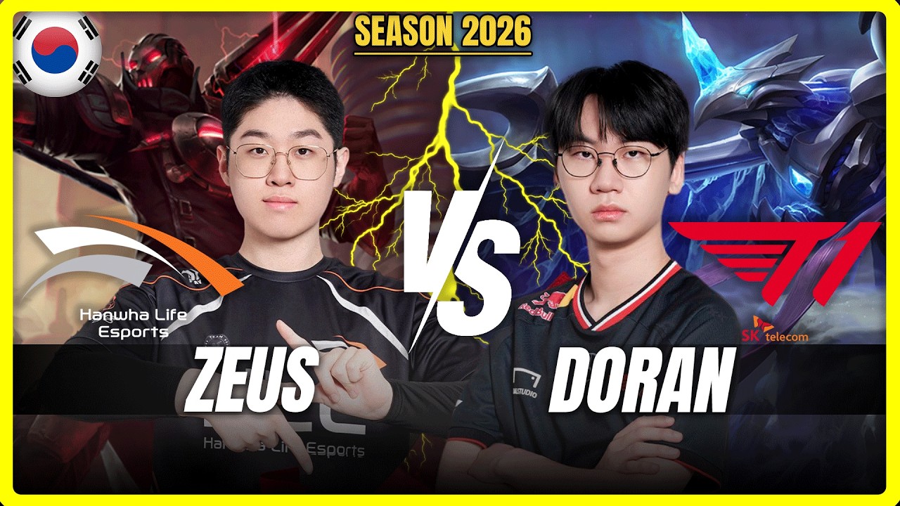 HLE Zeus vs T1 Doran - Zeus VIKTOR vs Doran ANIVIA Top - Patch 26.9 KR Ranked | lolrec