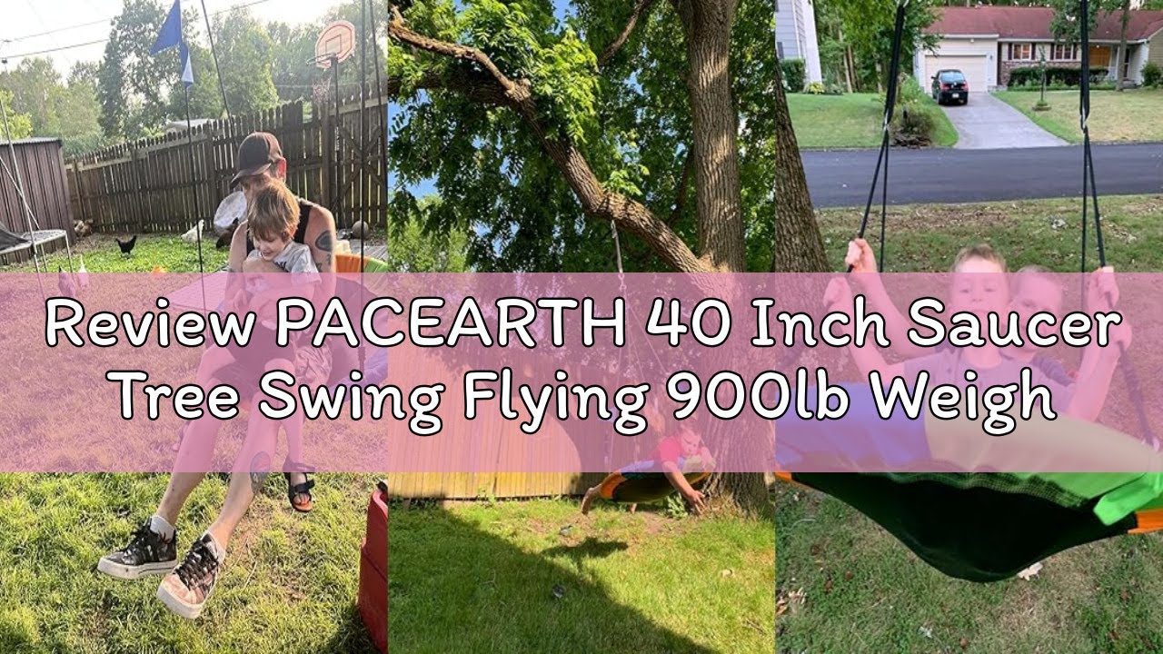 Review PACEARTH 40 Inch Saucer Tree Swing Flying 900lb Weight Capacity 2 Added Hanging Straps Adjust