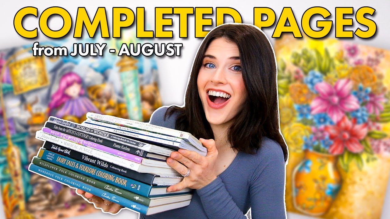EVERY PAGE I COLORED IN JULY & AUGUST 🌸 // Completed Coloring Pages