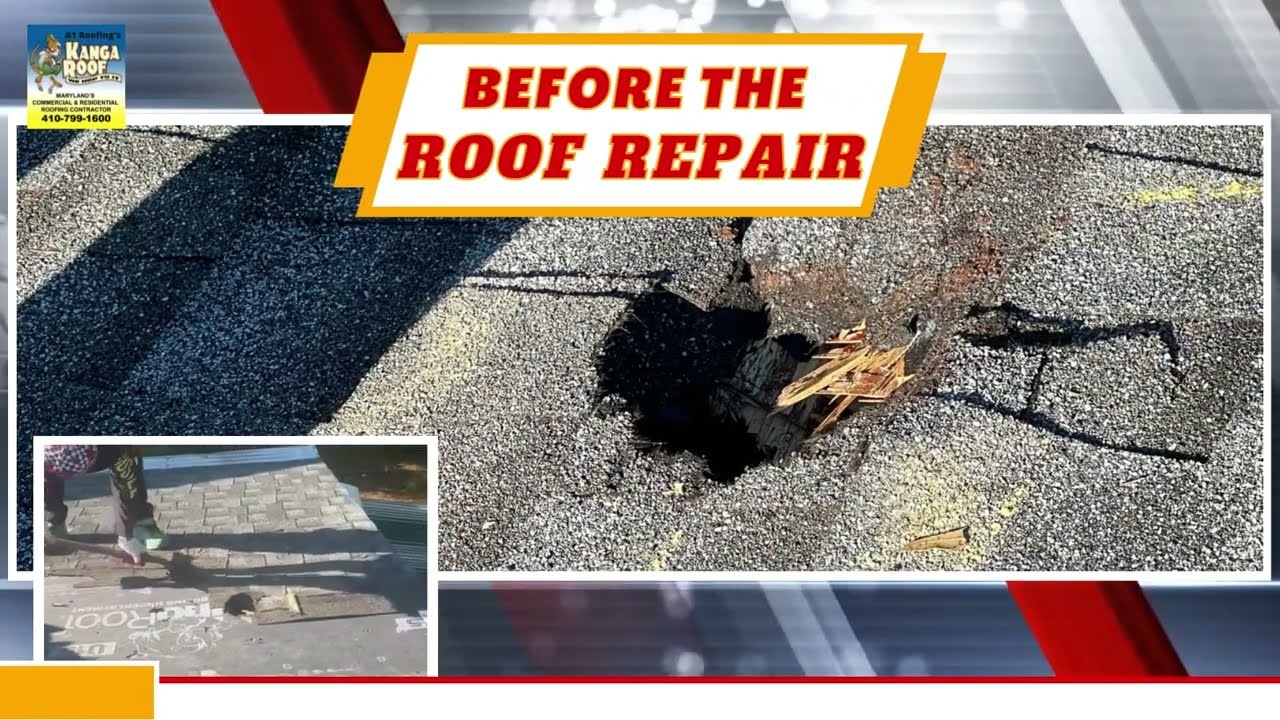 HUGE TREE BRANCH FALLS THROUGH THE ROOF!!! - Roof repair in Rockville Maryland