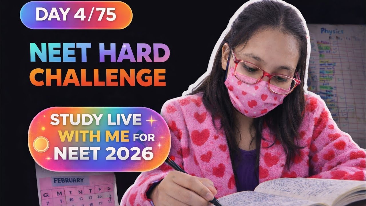 Day 4/75 study with me| NEET HARD CHALLENGE ‼️📚