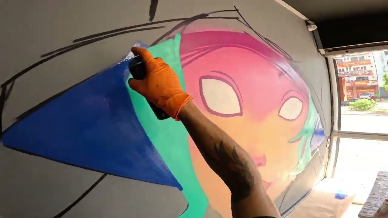 💥GRAFFITI- FIZ UMA PERSONAGEM COM SPRAY. 