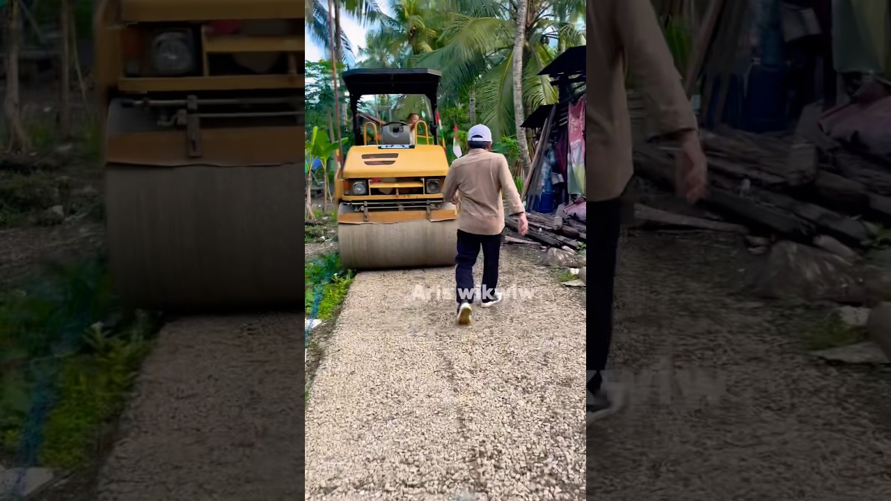 Proyek aspal lagi bolo biar jalan bagus semua #hoho #proyekdesa #kadesviral #aspalcair