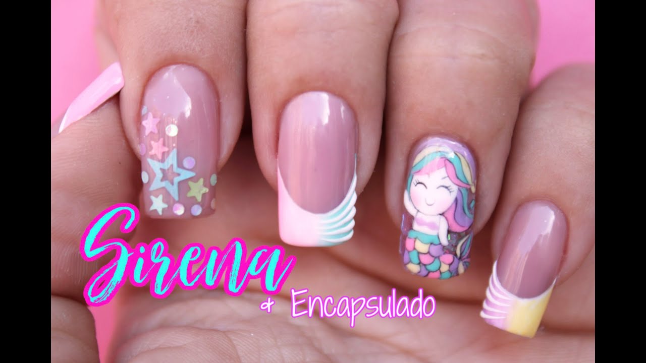 Diseño de uñas Encapsulado y Sirena ♥ Deko Uñas - Nail art