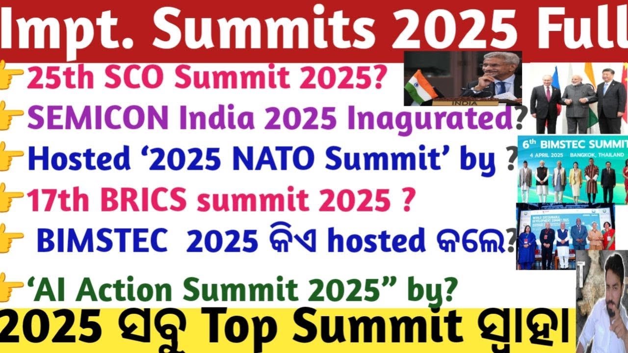 Summits 2025 Current Affairs | Jan to Dec 2025 Ca| Important Summits & Conferences | Crack Govt.Exam