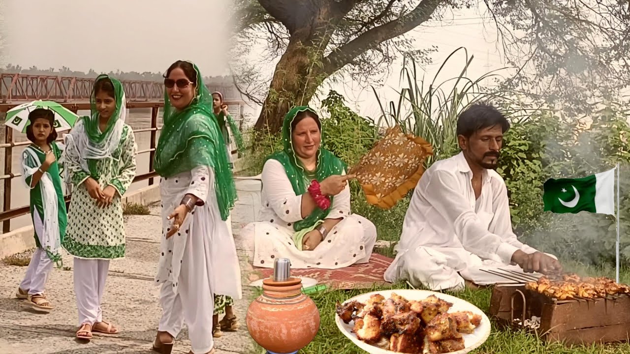 14TH AUGUST GRAND CELEBRATION WITH FAMILY | Outdoor Chanab River | Village Sham