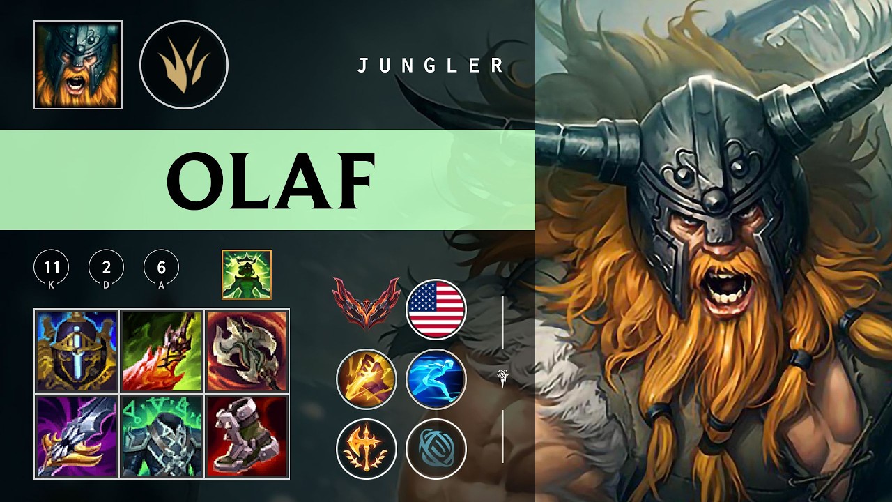Olaf Jungle vs Darius - NA Grandmaster Patch 26.04