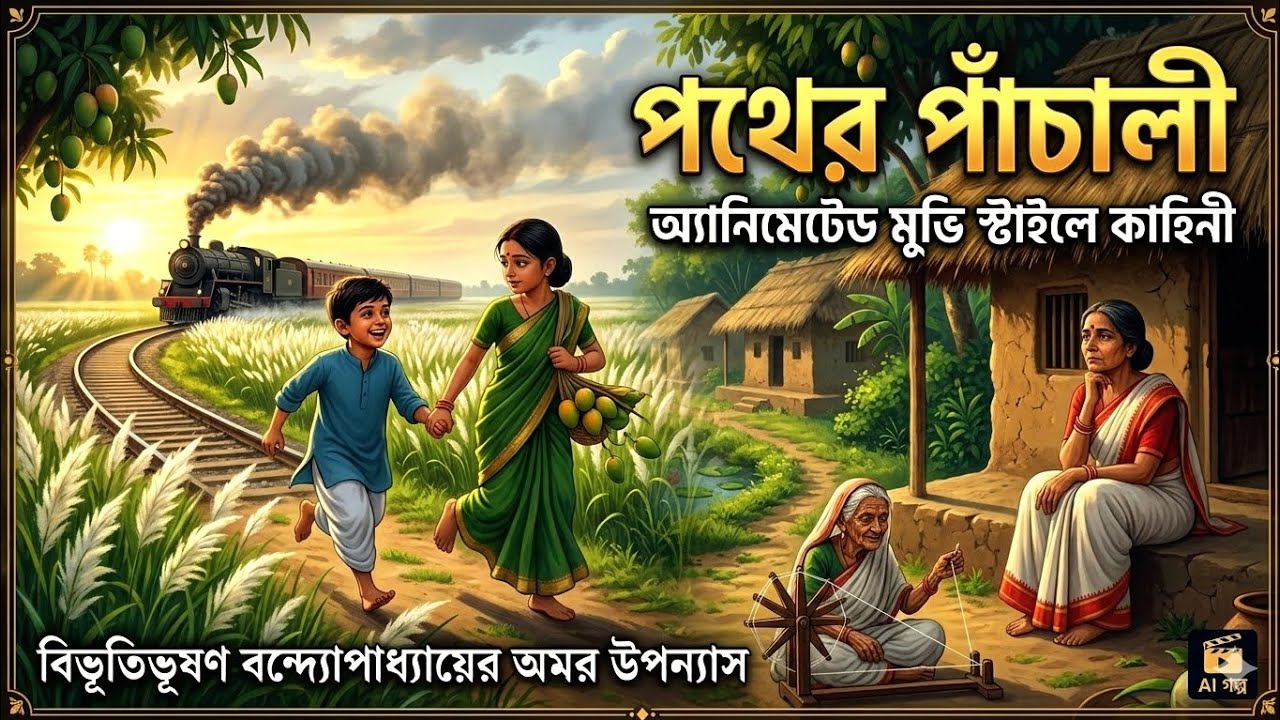 Pather Panchali।পথের পাঁচালী।অপু ও দুর্গার অমর কাহিনী।🚂#patherpanchali#animatedstories #পথেরপাঁচালী 