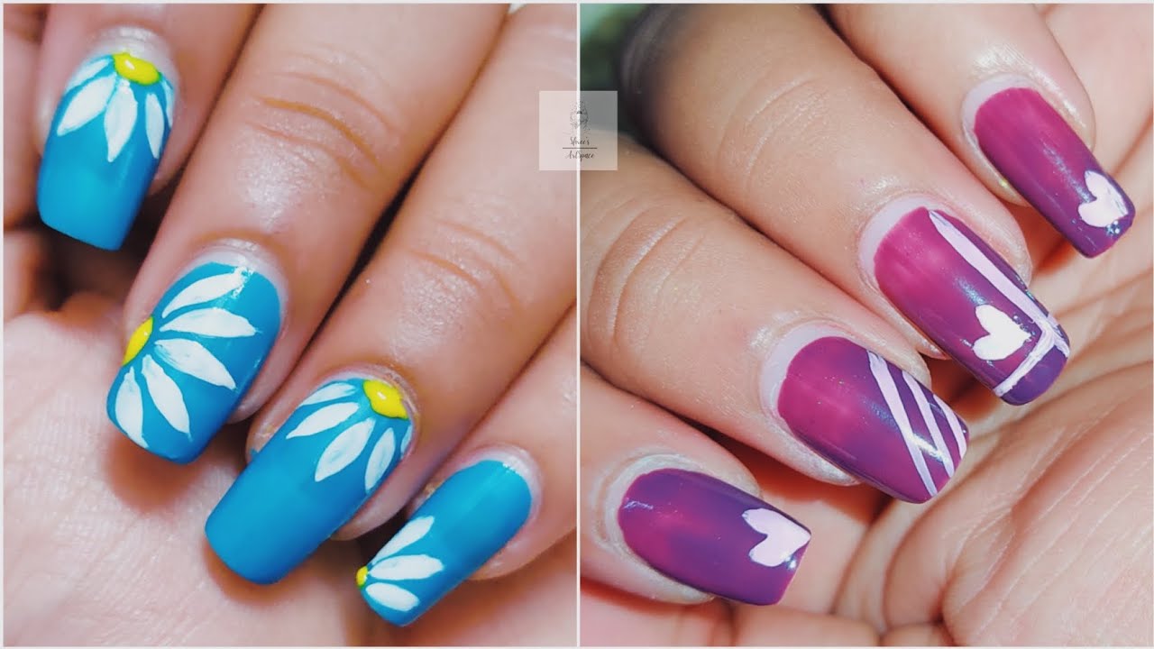 Easy nail art ideas / Nail art compilation / Flowers nail art / How to do nail art at home beginners