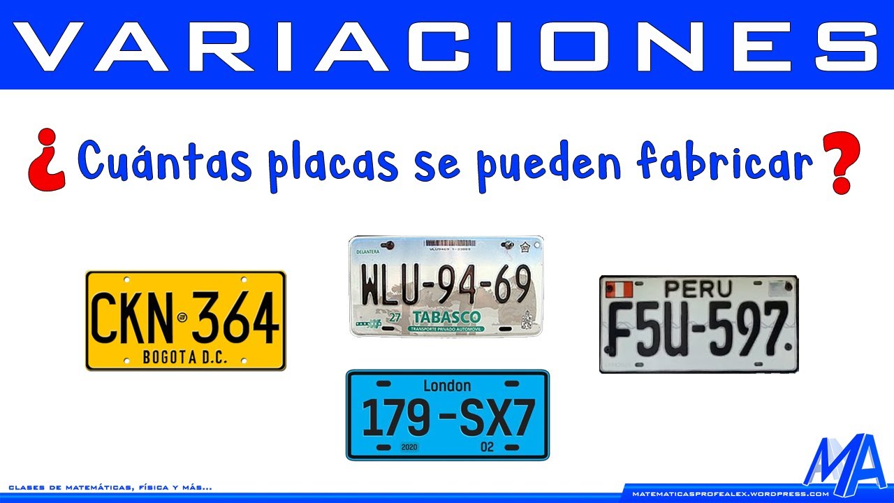 Variaciones Placas de un automóvil