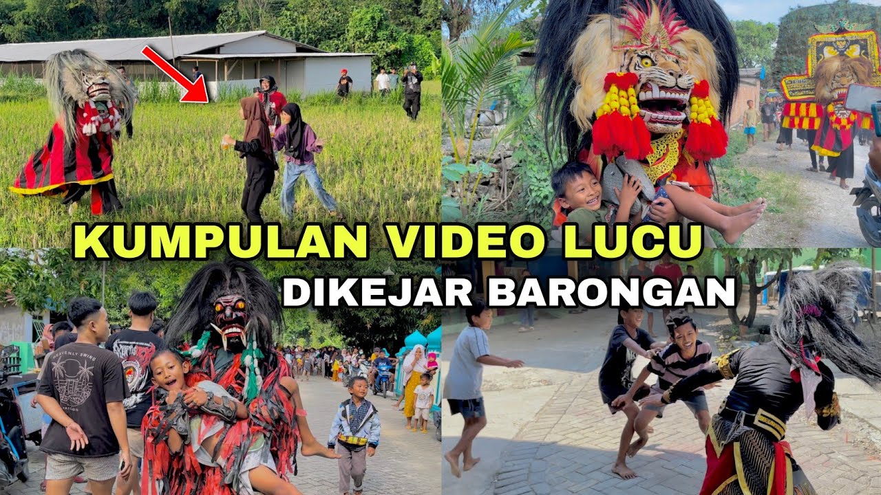 KUMPULAN VIDEO LUCU BARONGAN NGAMUK NGEJAR ORANG !!