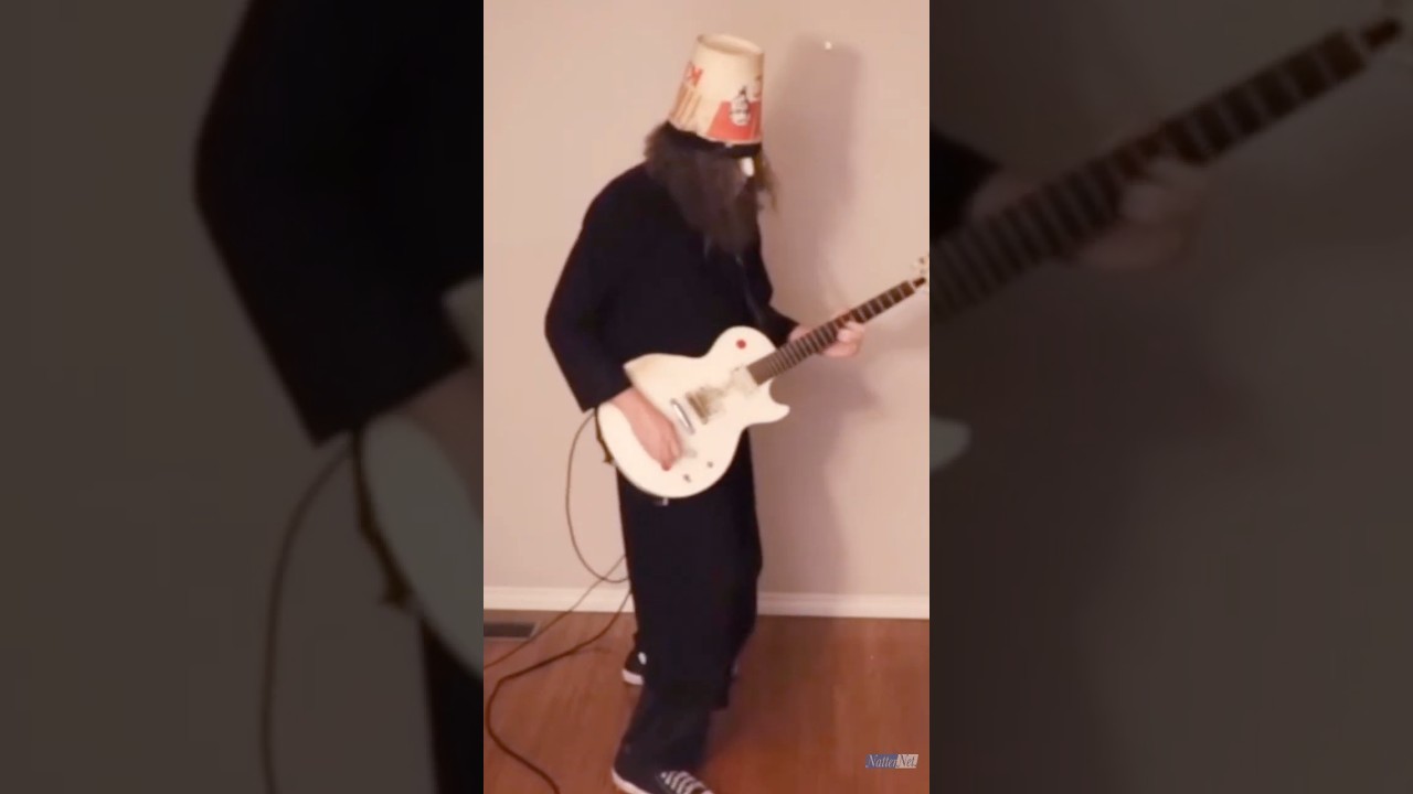 Bearded Buckethead VIBING 🤘🏻 #guitar #music #buckethead #shorts #unmasked #gunsnroses #vibes #vibe