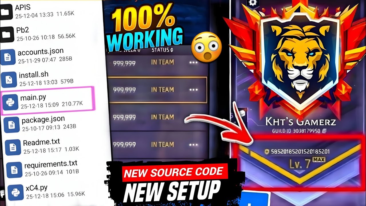 HOW TO MAKE UPDATED GUILD GLORY BOT 🤖|FREE FIRE GUILD GLORY BOT 🔥😱|KHT'S GAMERZ