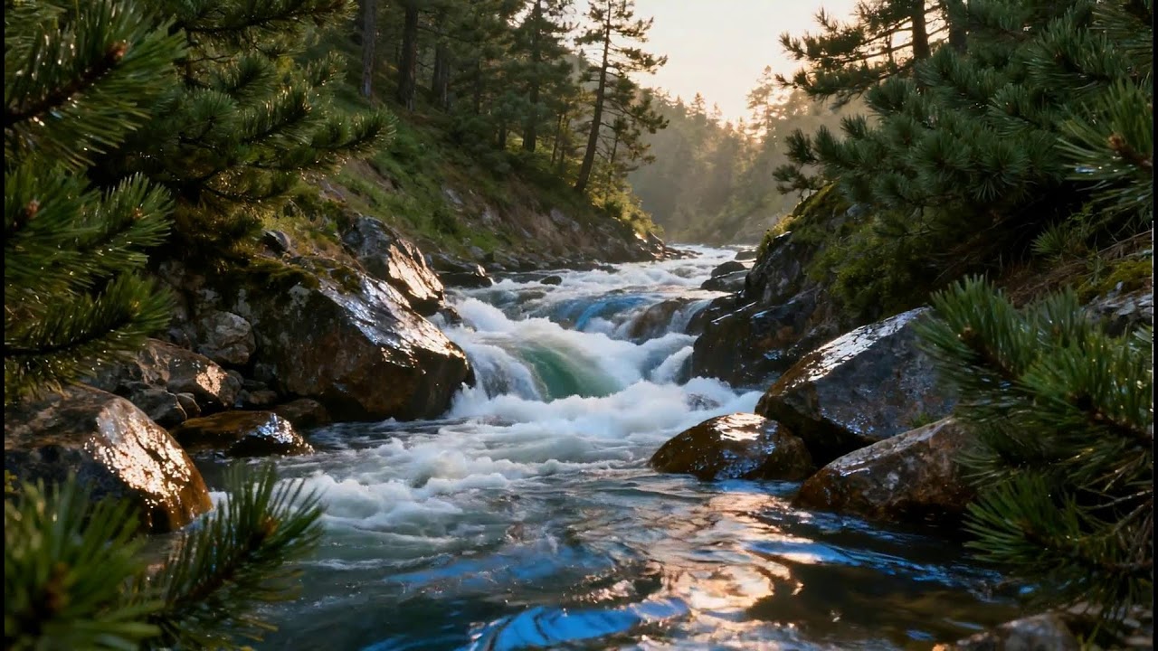 LIVE: Forest River Rapids | Relaxing Nature Sounds | White Noise Room 4K