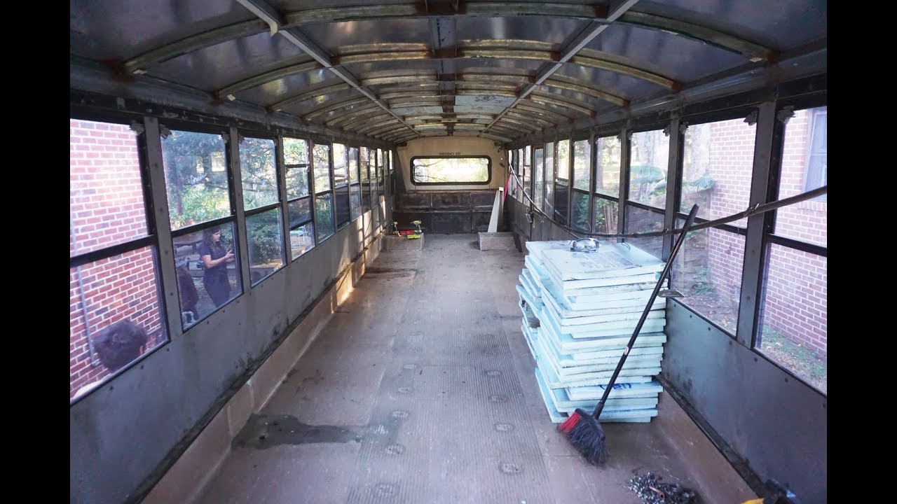 Removing Heaters and Ceiling Demolition: School Bus Conversion Ep 2