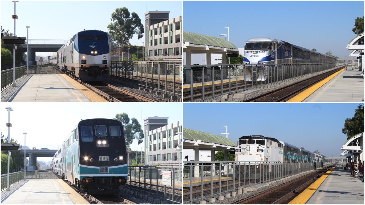 Morning Rush Hour Action at Tustin Metrolink Station 8/6/18