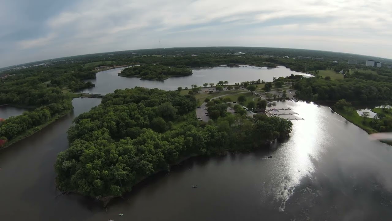 bird eye view of busse woods located northwest suburbs of Chicago.