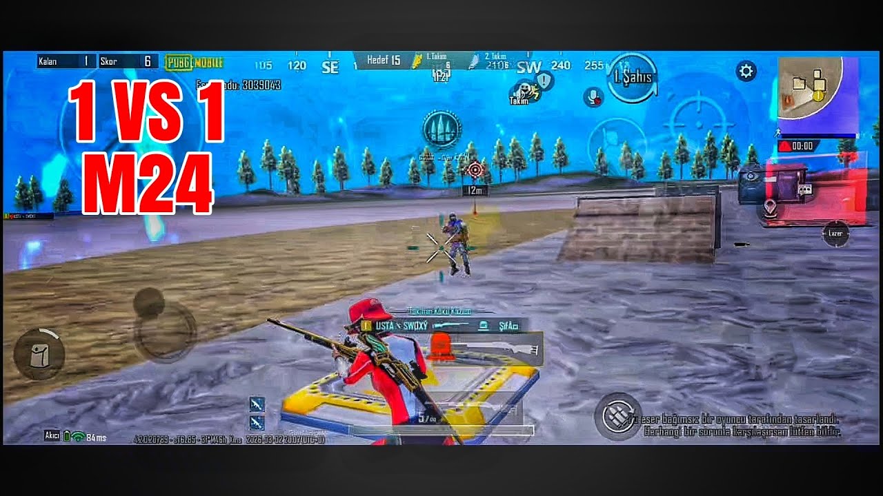 PUBG MOBİLE | 1 VS 1 M24 WOW !!!
