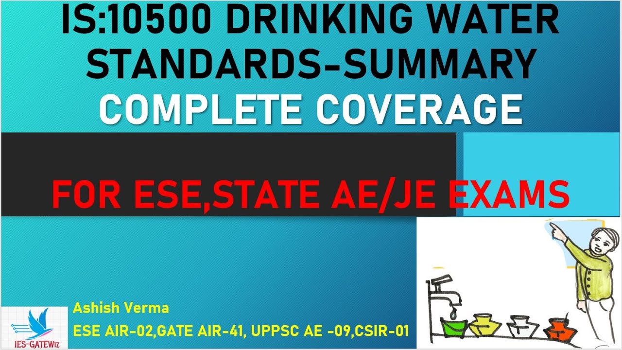 IS10500:2012|Drinking Water Latest Standards|Detailed Codal Explanation||ESE|STATE AE|JE Exams