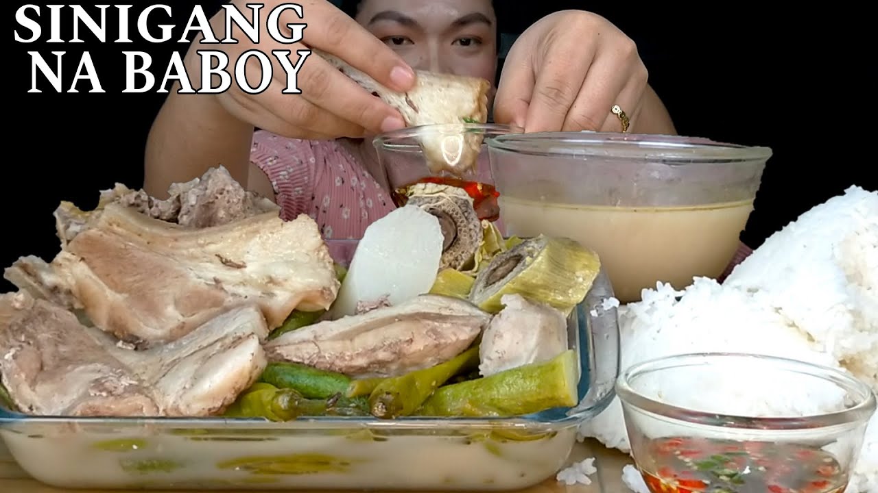 SINIGANG NA BABOY AT PATIS SILI MUKBANG | SINIGANG TABA NG BABOY | MUKBANG PHILIPPINES