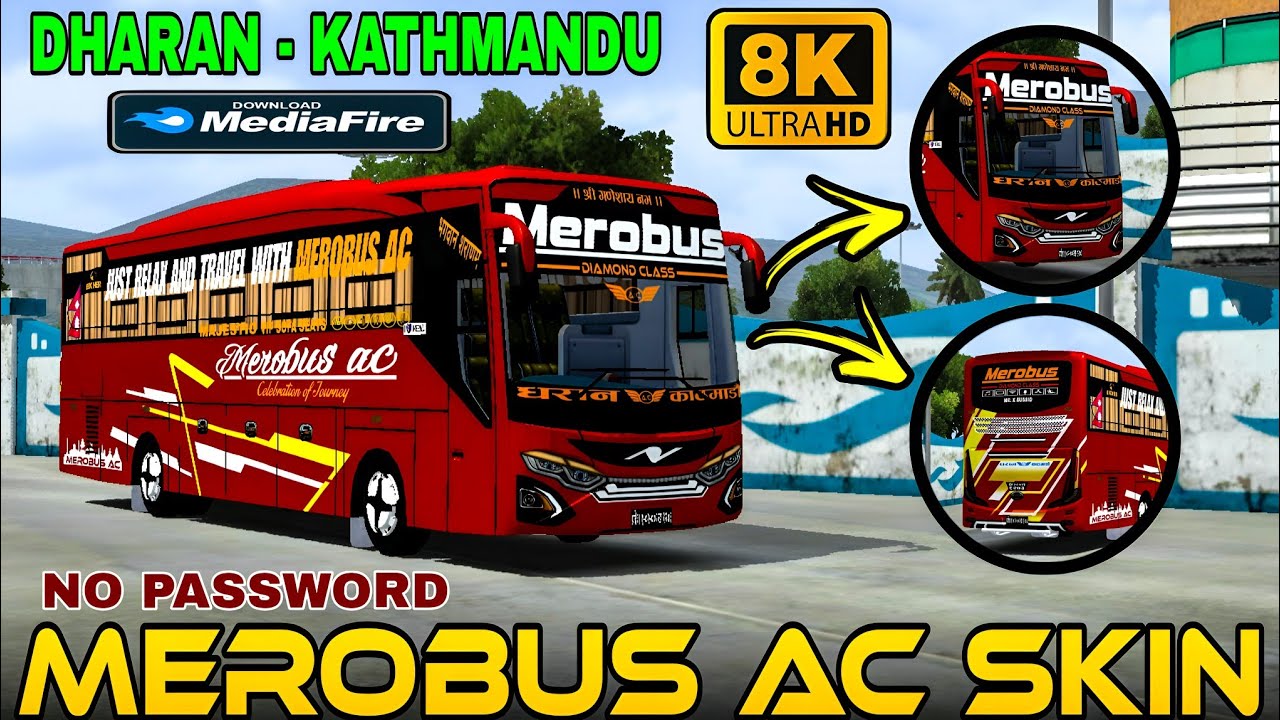 MEROBUS AC SKIN || DHARAN - KATHMANDU || MR. X BUSSID