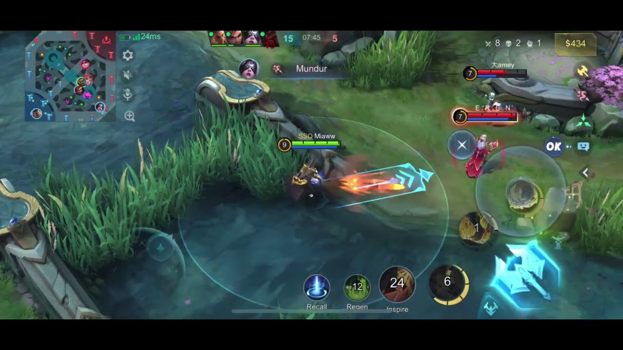 ROGER GAMEPLAY // SAKIT BANGET DAMAGE NYA DI TAMBAH INSPIRE - MLBB
