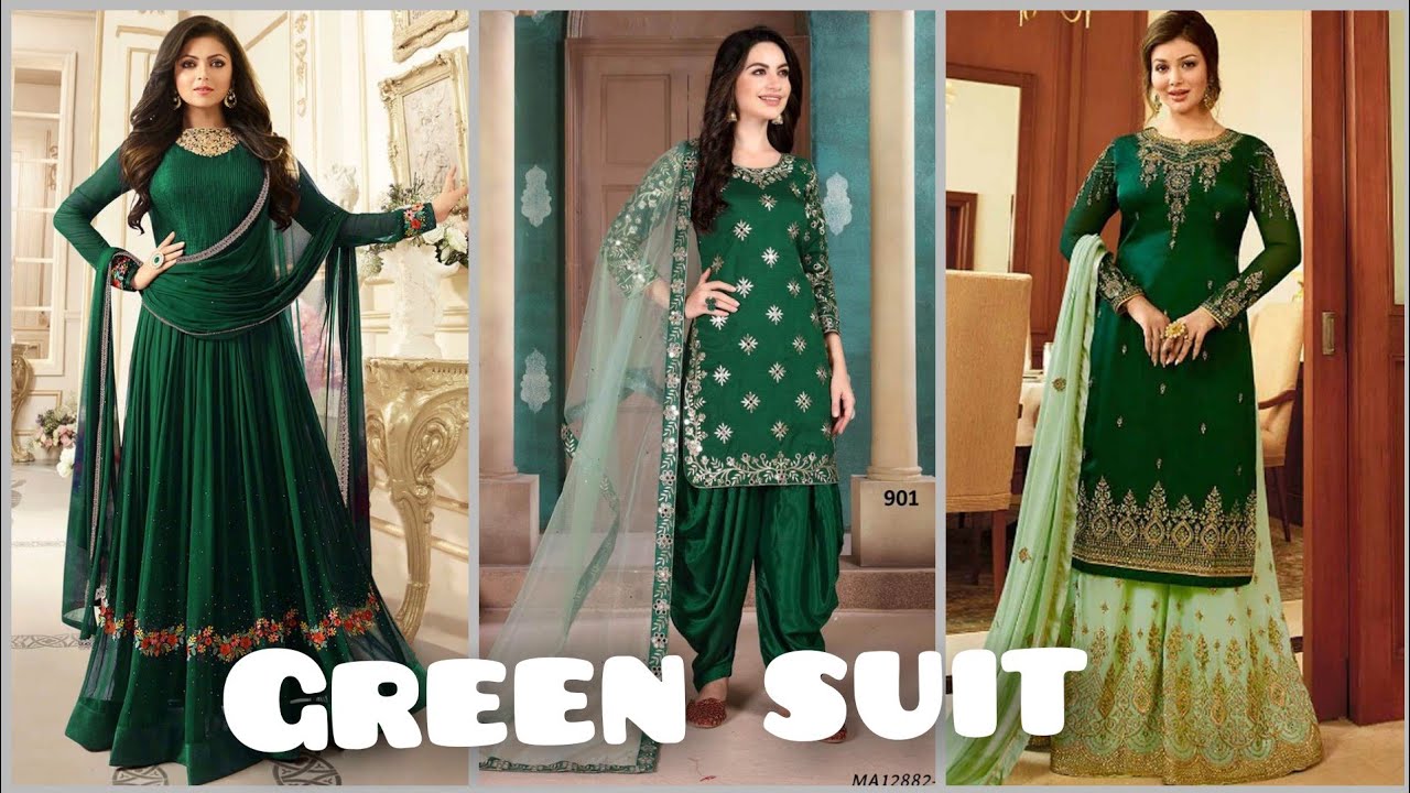 #2 Green Suit Salwar !! Suit Salwar Design !! 2021 ! Latest Punjabi Kameez Design #7day7colour party